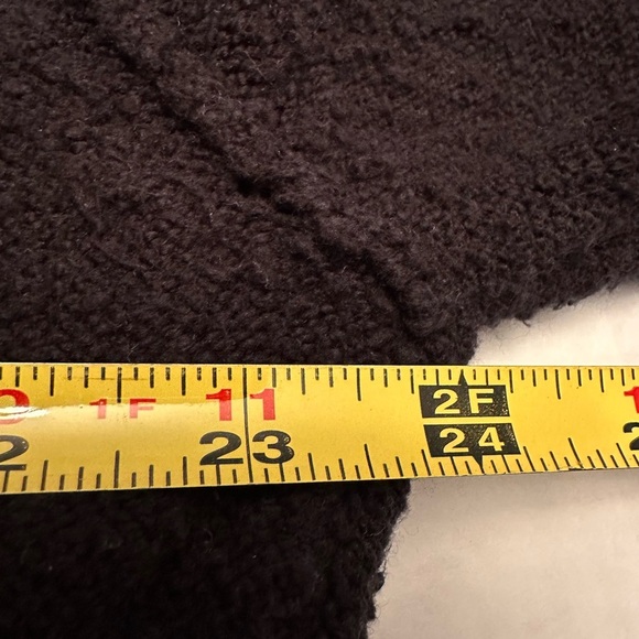 Free People Textured Black Puff Sleeve V Neck Crop Sweater Size Small - Picture 6 of 8